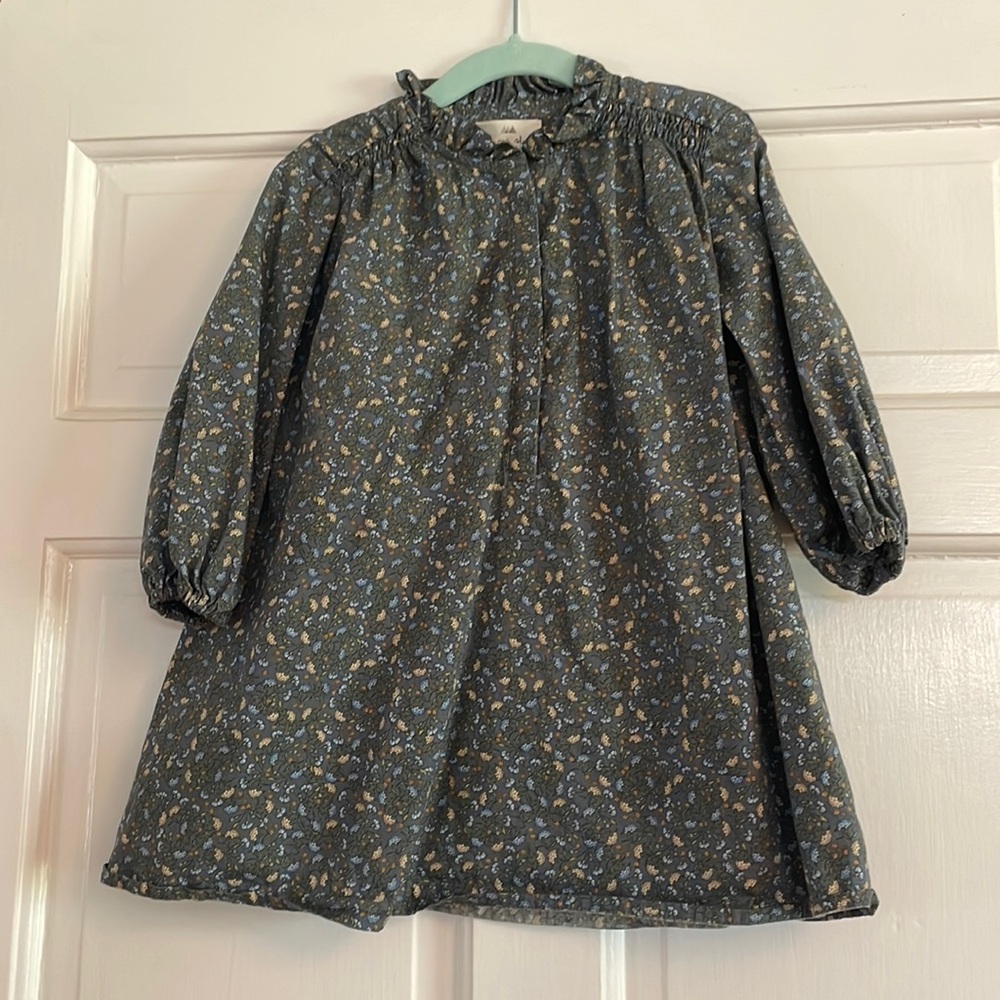 Green flowered print dress